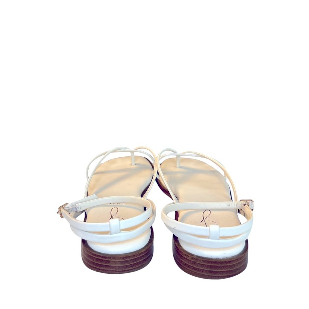 Joie White Minimalist Sandals with CrissCross Straps Neutral Cottagecore Minimal - Picture 3 of 5